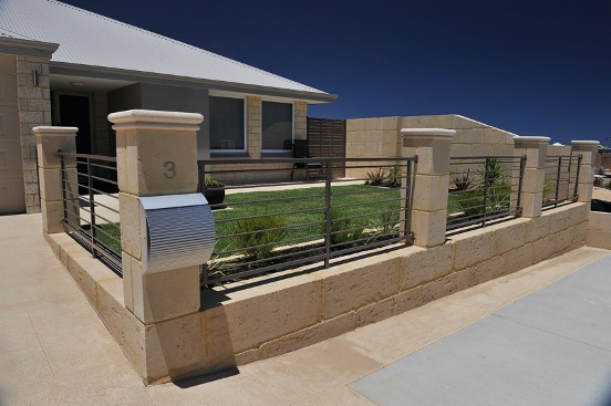 Limestone Sreen wall with Pier Caps