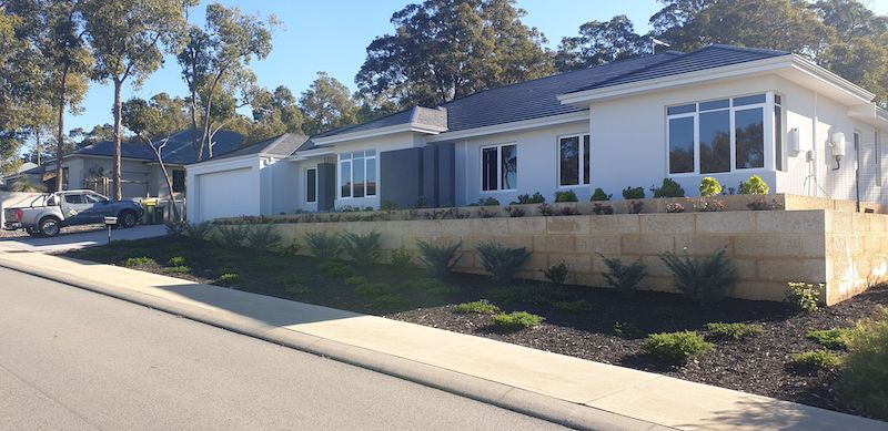 Two Tier Residential limestone wall